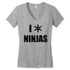 i heart ninjas Women's V-Neck T-Shirt