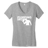 pump gym training bodybuilding workout keepfit weightlifting Women's V-Neck T-Shirt