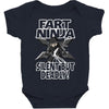 funny rude fart ninja ideal birthday gift or present Baby Bodysuit