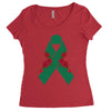 liver ribbon and rose Women's Triblend Scoop T-shirt