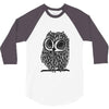 owl on athletic 3/4 Sleeve Shirt