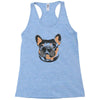 blue and tan frenchie Racerback Tank