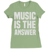 music is the answer Ladies Fitted T-Shirt