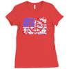 american flag peace Ladies Fitted T-Shirt