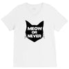 meow or never cat V-Neck Tee