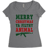 Merry Christmas Ya Filthy Animal Women's Triblend Scoop T-shirt