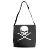biker pirate skull bones swords Adjustable Strap Totes