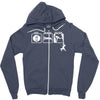 eat sleep climb   2 climbers distressed Zipper Hoodie