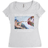 Michelangelo Creation of Adam Women's Triblend Scoop T-shirt