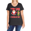 touch my elf christmas fun and naughty Ladies Curvy T-Shirt