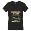 december girl is a perfect combination of princess and warrior Women's V-Neck T-Shirt