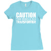 caution this vehicle Ladies Fitted T-Shirt