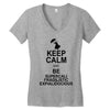 keep calm and be supercalifragilisticexpialidocious t shirt mary poppi Women's V-Neck T-Shirt