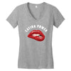 latina power bite Women's V-Neck T-Shirt