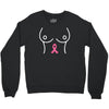 breast with pink ribbon Crewneck Sweatshirt