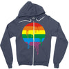 rainbow colored stripes dot running splashes Zipper Hoodie