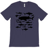 shark chart light blue t shirt T-Shirt