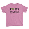 i love my soldier regular camouflage Youth Tee