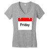 title of day of the week friday day of the week Women's V-Neck T-Shirt
