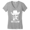 outlaw cow boy motor bike Women's V-Neck T-Shirt