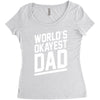 world's okayest dad funny Women's Triblend Scoop T-shirt