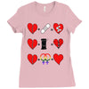 ls lesbian full heart Ladies Fitted T-Shirt