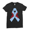 stomach cancer ribbon and rose Ladies Fitted T-Shirt