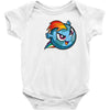 rainbow soccer Baby Onesie