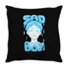 sad boy Throw Pillow