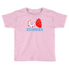 i heart zombies scary eye bloody heart halloween Toddler T-shirt