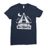 white ink camping is in tents funny Ladies Fitted T-Shirt