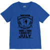 Never Underestimate Old Man Who Was Born July V-Neck Tee