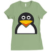 penguin face Ladies Fitted T-Shirt