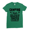 Camping Where Friends And Marshmallow Get Toasted At The Same Time Ladies Fitted T-Shirt