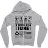 Born In June Zipper Hoodie