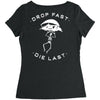 drop fast die last back Women's Triblend Scoop T-shirt