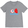 i heart zombies scary eye bloody heart halloween V-Neck Tee