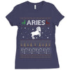 aries  christmas ugly sweater Ladies Fitted T-Shirt
