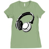 headphones black humor Ladies Fitted T-Shirt
