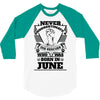 Never Underestimate Dog Rescuer Who Was Born June 3/4 Sleeve Shirt