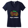 angry pumkin Women's V-Neck T-Shirt