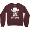 outlaw cow boy motor bike Crewneck Sweatshirt