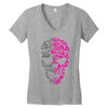 two coloured patterned skull   mens funny Women's V-Neck T-Shirt