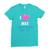 i love july especially the 4th Ladies Fitted T-Shirt