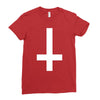 wasted youth inverted cross indie geek swag funny Ladies Fitted T-Shirt