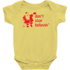 don't stop believin funny christmas Baby Onesie