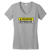 warning offensiv Women's V-Neck T-Shirt
