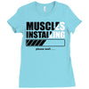 muscles installing Ladies Fitted T-Shirt