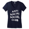anti social social club White logo Women's V-Neck T-Shirt
