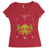 Merry Cthulhu Christmas Ugly Cool T shirts Women's Triblend Scoop T-shirt